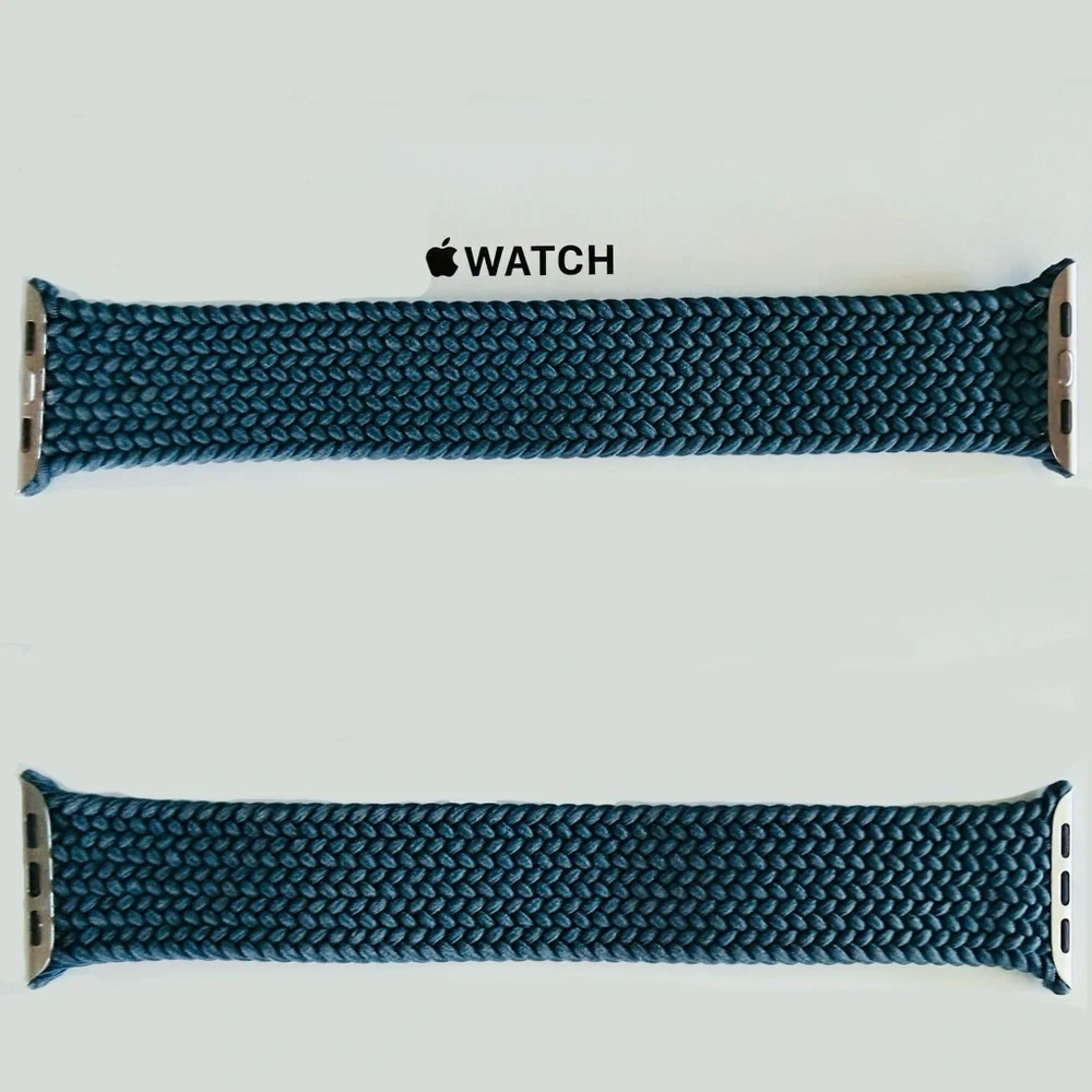 Genuine Apple Watch Braided Solo Loop 45mm Abyss Blue Size 8 – Great Condition